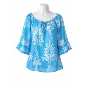 Unique Spectrum Mlle Gabrielle 3X Boho Off Shoulder Peasant Blouse NWT